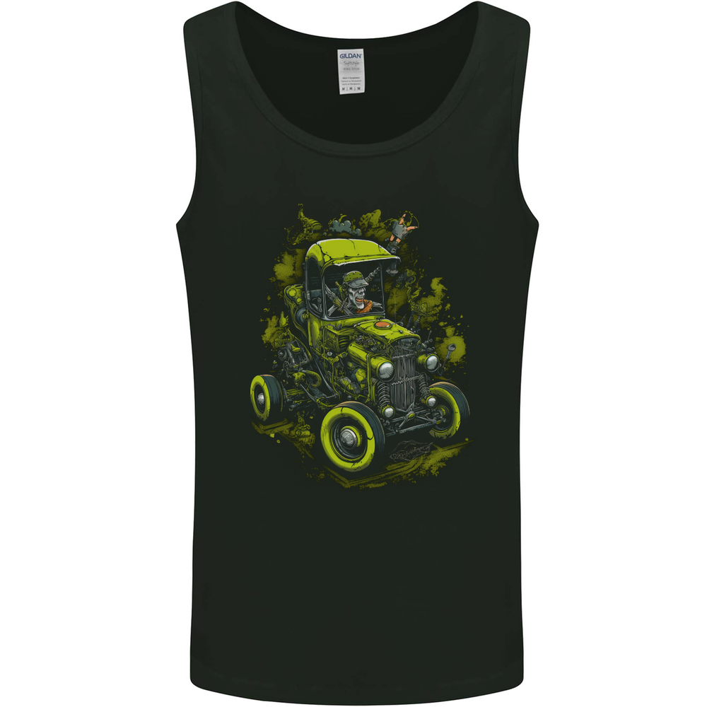 Zombie Hot Rod Halloween Horror Mens Vest Tank Top