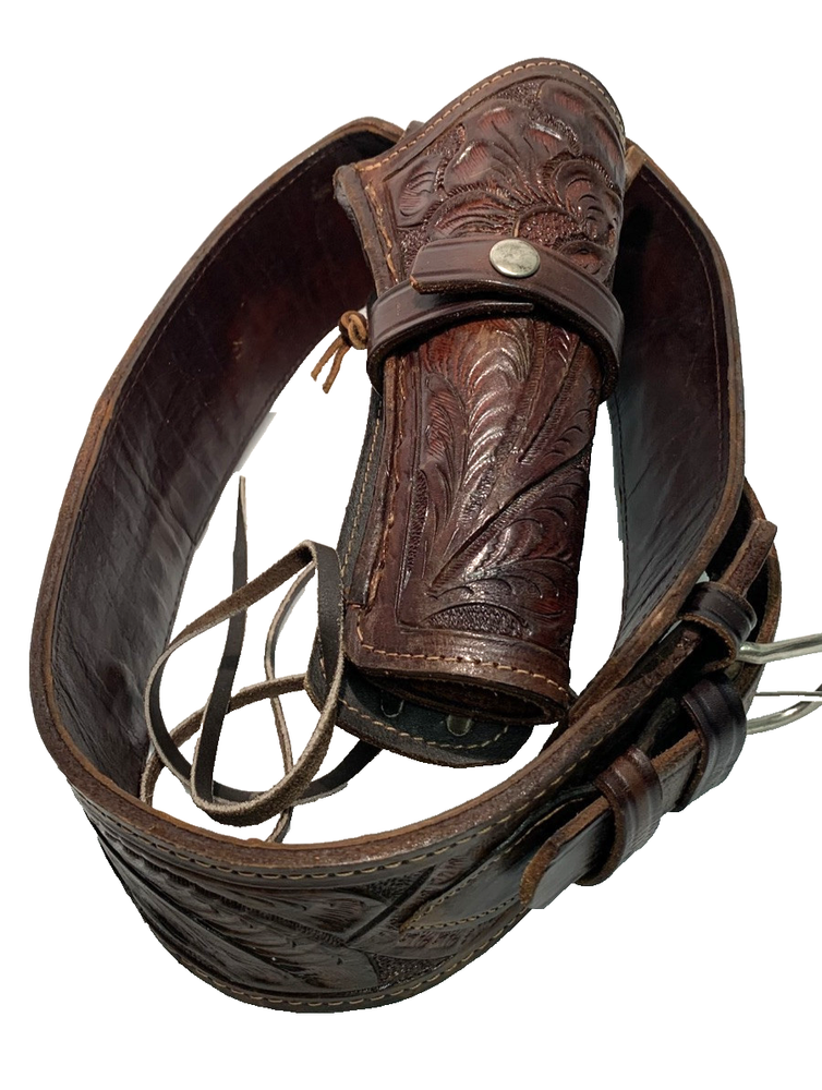 Mexico Leather Western Gun Belt & Holster 32