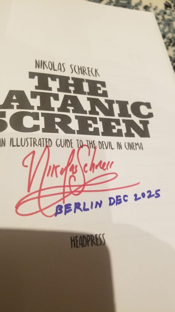 THE SATANIC SCREEN rare signed NIKOLAS SCHRECK Headpress occult demon film