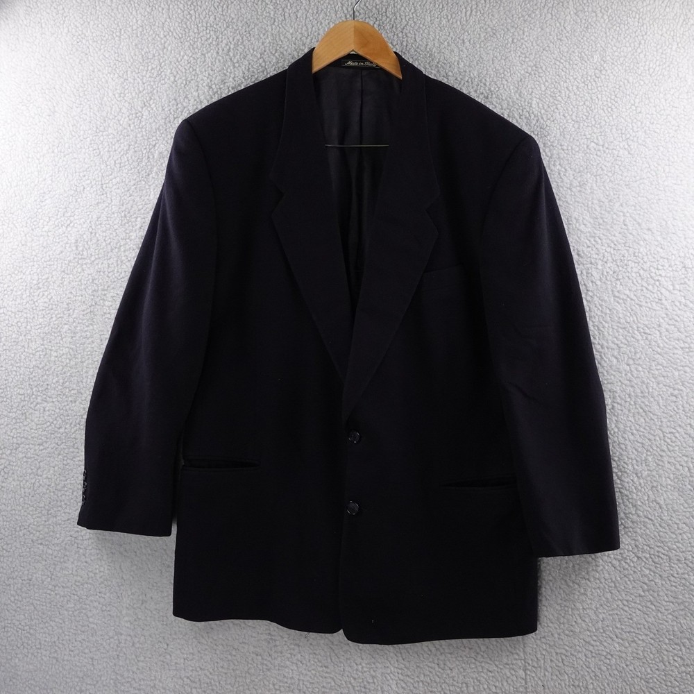 Giorgio Armani Le Collezioni Men 42R 100% Cashmere Blazer Navy Made in Italy