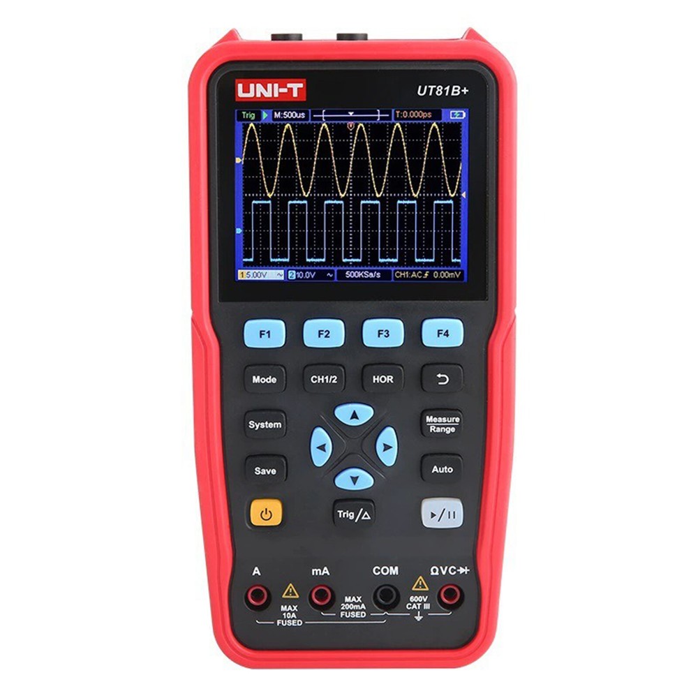 1X 4 1/2 T-RMS Multimeter 2CH 100MHz SCPI Type-C  UT81B+ Handheld Oscilloscope