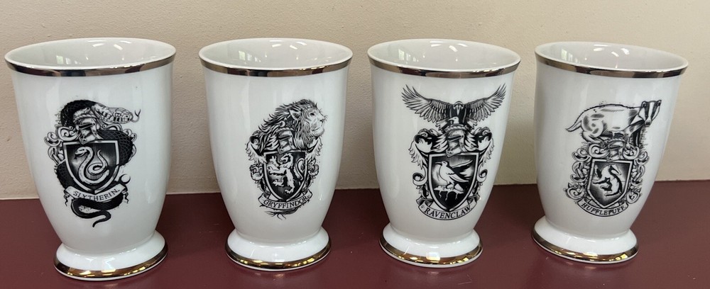 Harry Potter Hogwarts House Logos 4-Piece Ceramic Set Of Mugs Cups