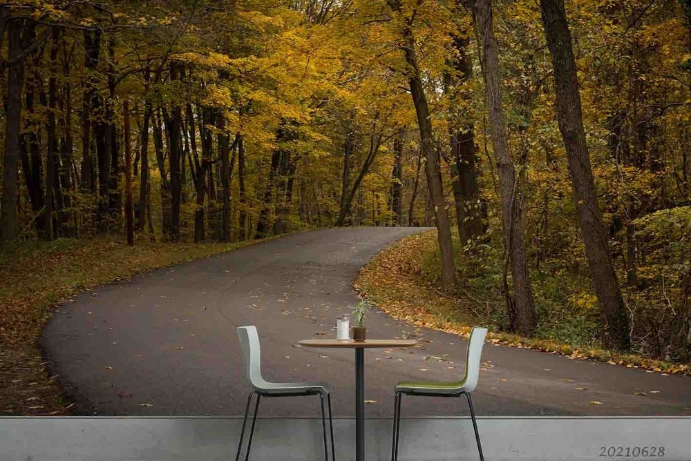 3D Woods Path Autumn Landscape Wall Murals Wallpaper Murals Wall Sticker 2