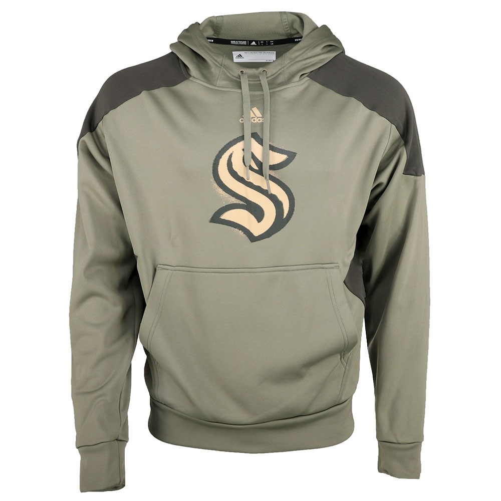 adidas Seattle Kraken Pullover Hoodie Mens Green Casual Outerwear H56245-A