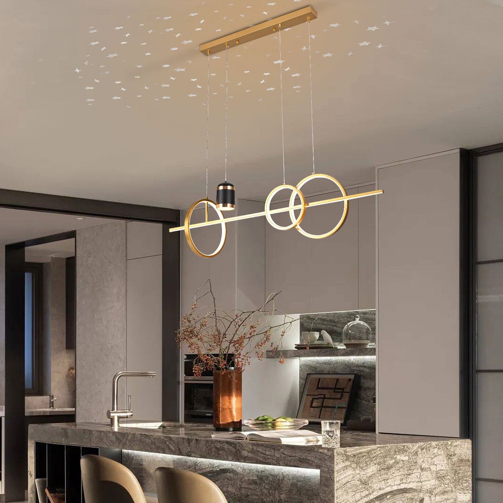 Modern 3 Circle Led Pendant Light Ceiling Chandelier Hanging Lamp Kitchen Island