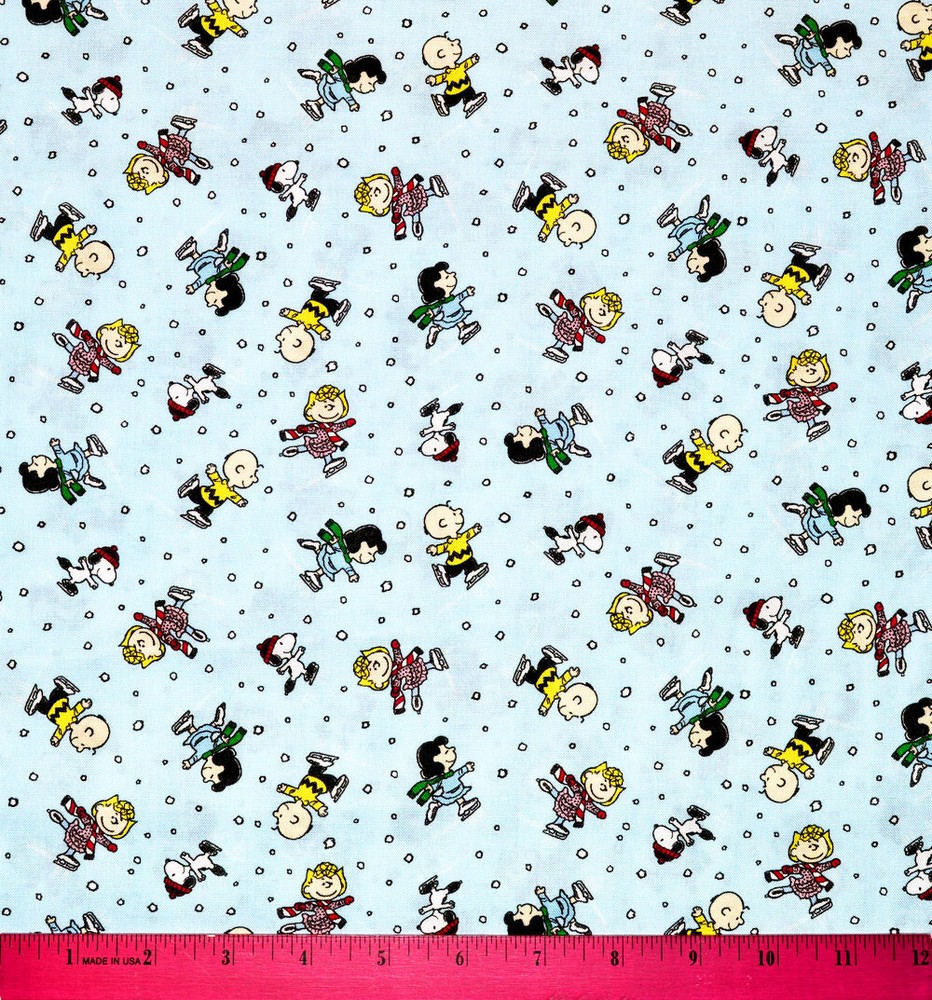 Peanuts Christmas Fabric - HALF YARD - 100% Cotton Quilting Snoopy Charlie Brown
