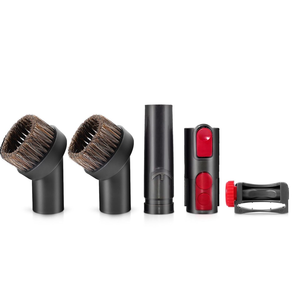 2 PCS 25mm Horse Hair Vacuum Brush Attachment with Adapter and Trigger Lock,R...