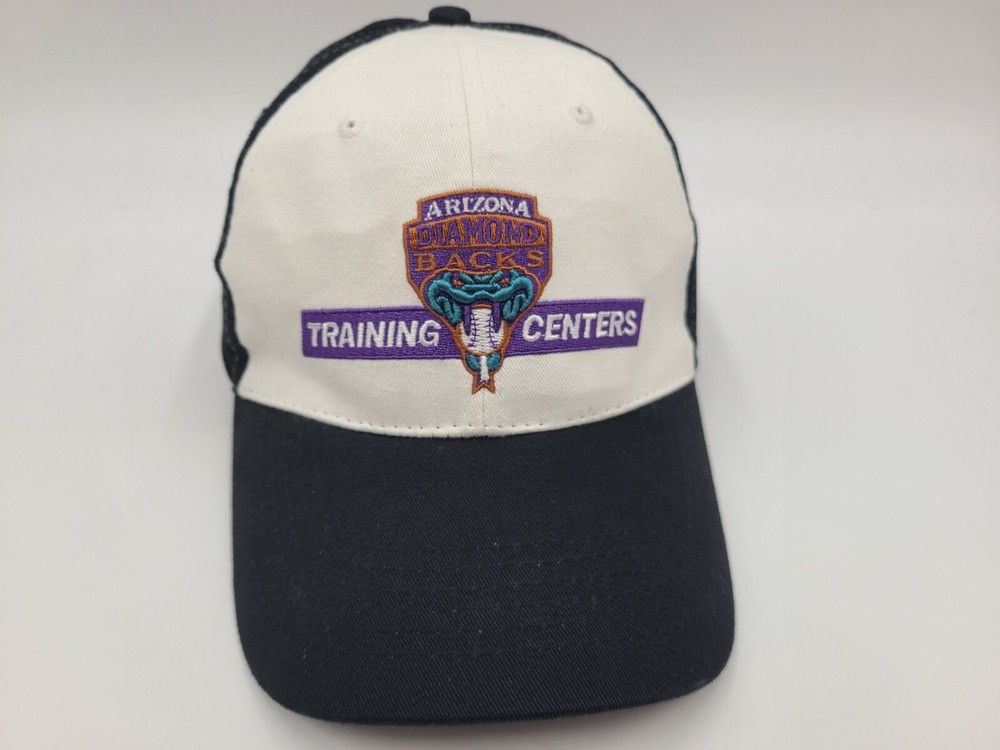 Vintage Arizona Diamondbacks Training Centers Adjustable Hat Cap MLB White Black