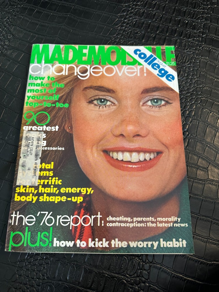 AUGUST 1976 MADEMOISELLE vintage fashion magazine retro style 70s