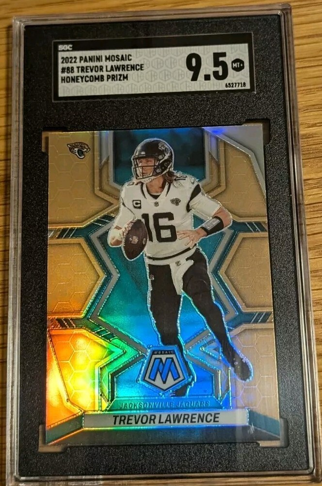 2022 Panini Mosaic TREVOR LAWRENCE #88 HONEYCOMB Parallel SSP Jaguars SGC 9.5