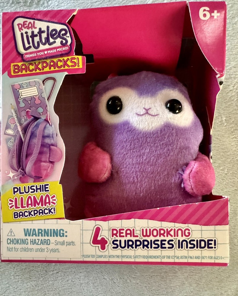 Real Littles Backpacks Plushie Llama 4 Real Working Surprises Inside New In Box