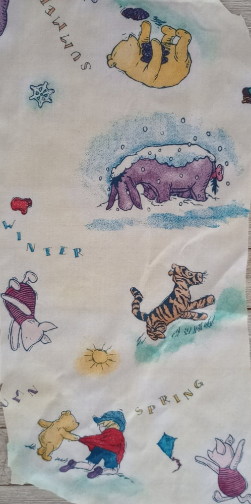 disney classic pooh eeyore fun fabric scrap piglet 12 by 8 inch #1002 1pc new
