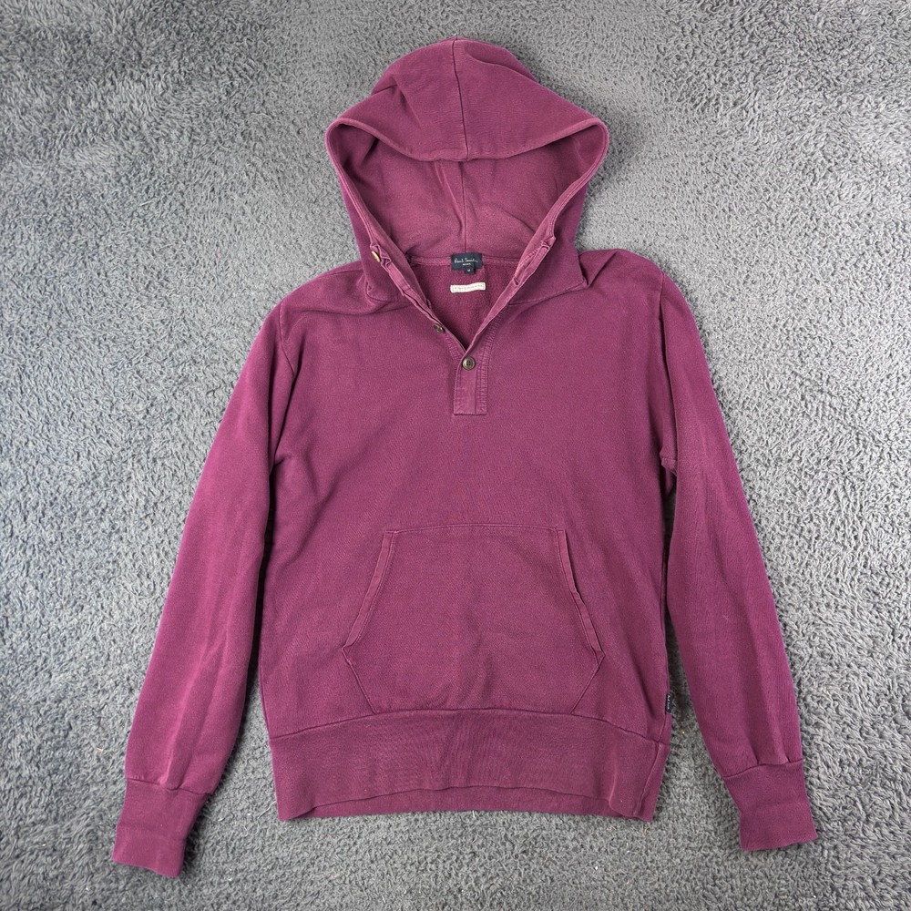 Paul Smith Hoodie Mens Medium Maroon Red Jumper Sweatshirt Casuals Pullover PS