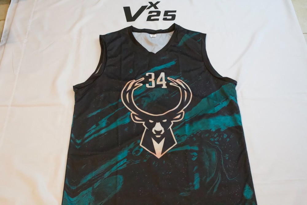 NEW Men's Giannis Antetokounmpo Custom Milwaukee Bucks Jersey Black Jersey 2XL