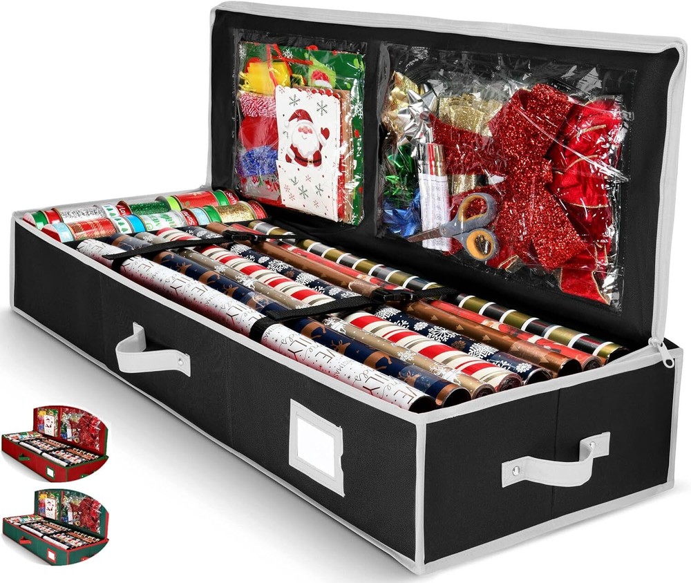 6-Color Christmas Wrapping Paper Organizer Storage for Gift Wrapping