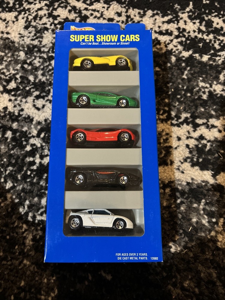 Hot Wheels Super Show Cars Paquete de 5 Set de Regalo con Vector Avtec Verde Jaguar 1996 C3