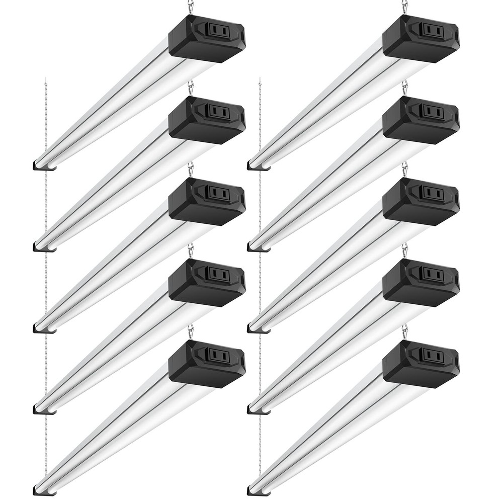 10 Pack Linkable LED Shop Light with Reflector, Super Bright 6500K Cool Dayli...