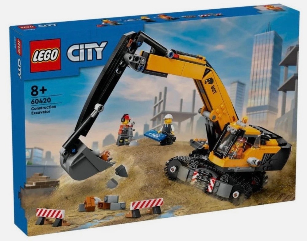 LEGO City 60420 Yellow Construction Excavator Used Retired Set