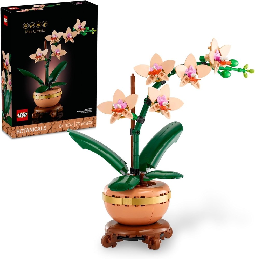 LEGO Icons Orchid Artificial Plant, Building Set with Flowers, Home Décor Gift f