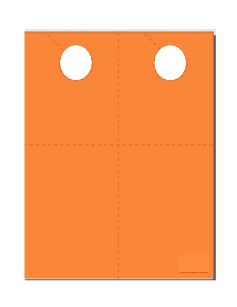 250 Removable Coupon Door Hangers - 2-Up on 8.5x11 Orange Sheets-image