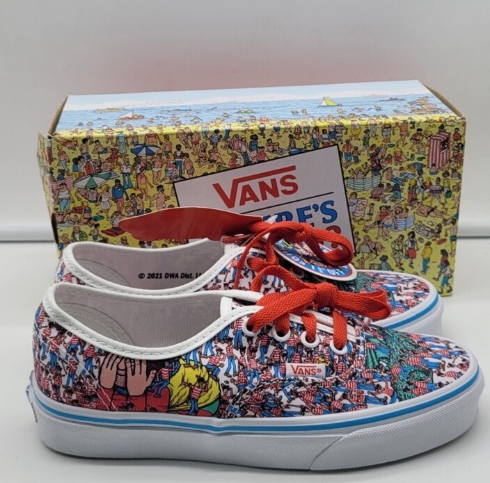 VANS Authentic Where's WALDO Multi Canvas Low To Sneakers Size 4.5 VN0A348A3RZ