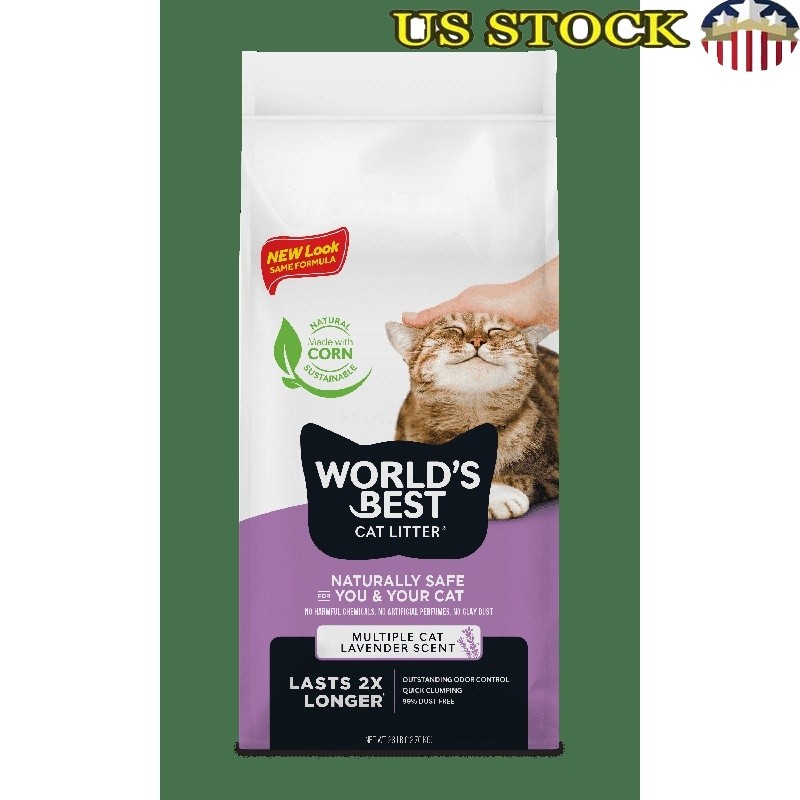 Lavender Scented Flushable Clumping Cat Litter 99 Dust Free Natural 28lb