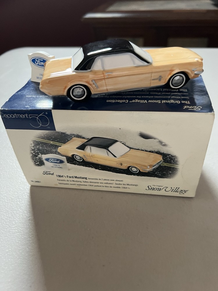 1964 1/2 Ford Mustang Yellow by Department 56 Snow Village 56.54951