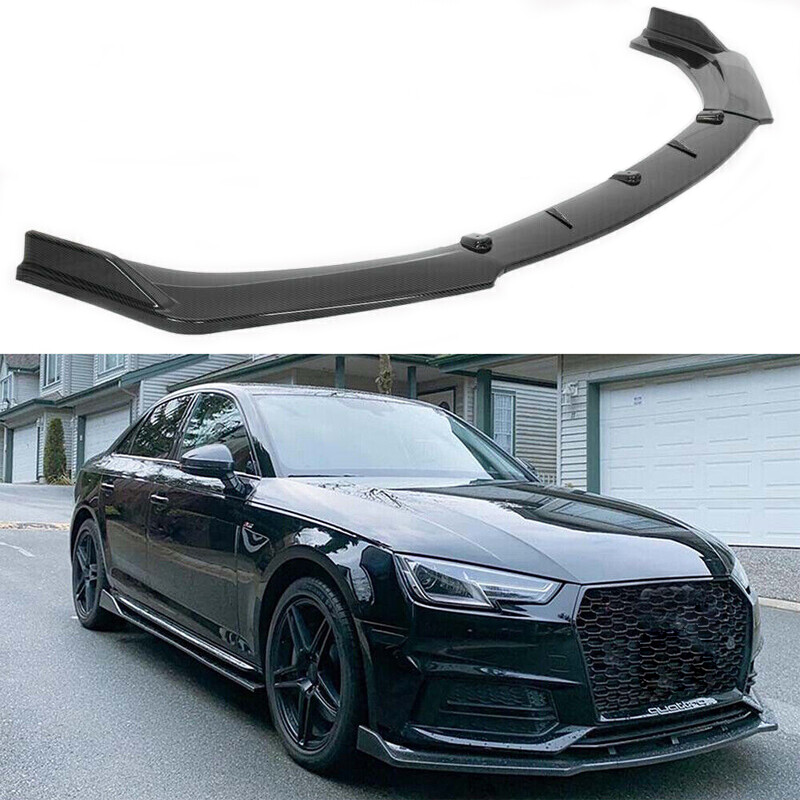 Carbon Fiber Style Front Bumper Lip Splitter Spoiler Boby For Audi A3 A4 A5 B9