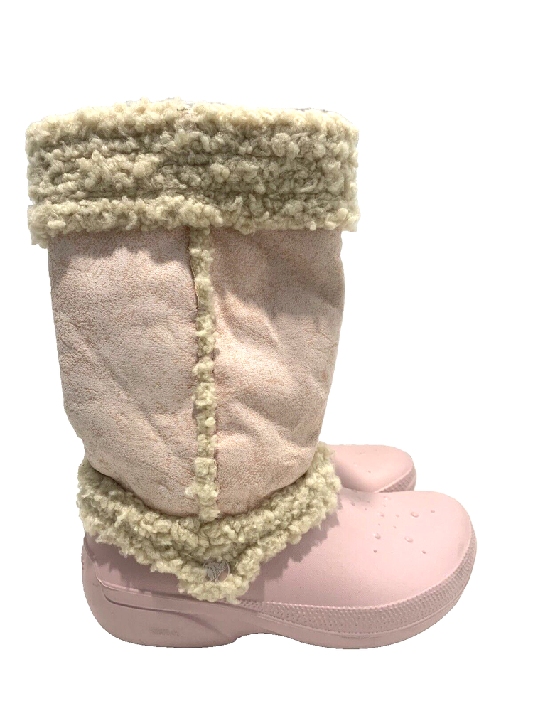 Crocs Nadia Winter Boots Sherpa Lined Pink Size 7 Warm Comfort