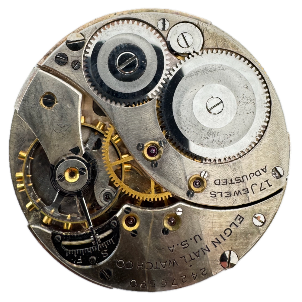 Antique 12 Size 1921 Elgin 17 Jewel Mechanical Pocket Watch Movement 384 USA