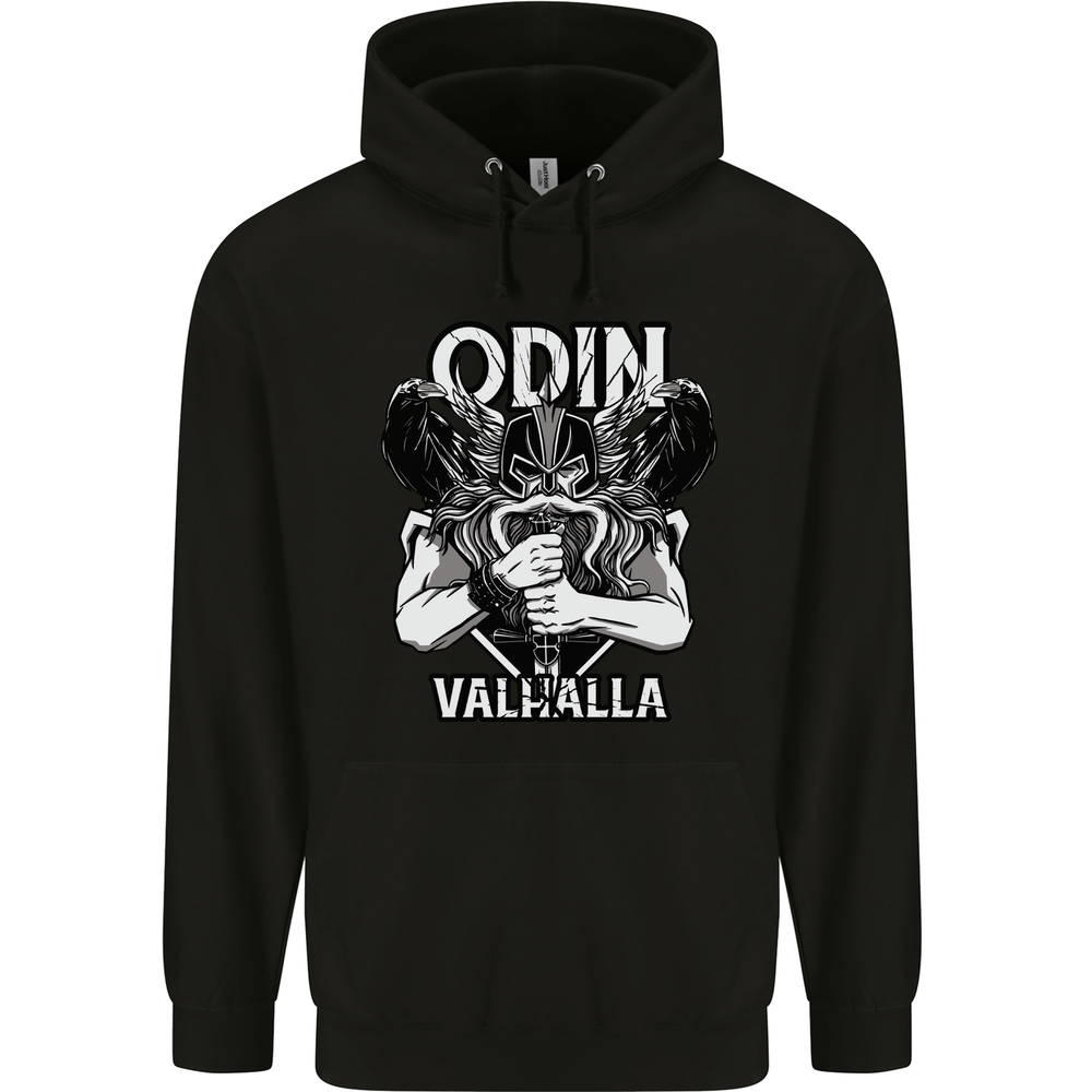 Odin Valhalla Viking Warrior Mens 80% Cotton Hoodie