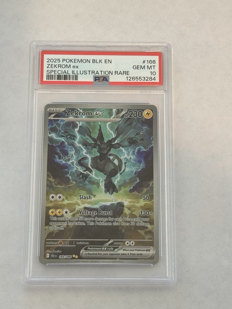 💎PSA 10 Pokemon Zekrom EX TCG Card Sir 166/086 Sv: Black Bolt💎