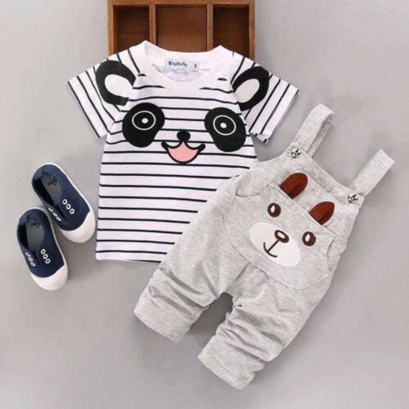 2pcs Newborn Kids Baby Boy Girls T-shirt Tops+pants Overalls Outfits Clothes Set