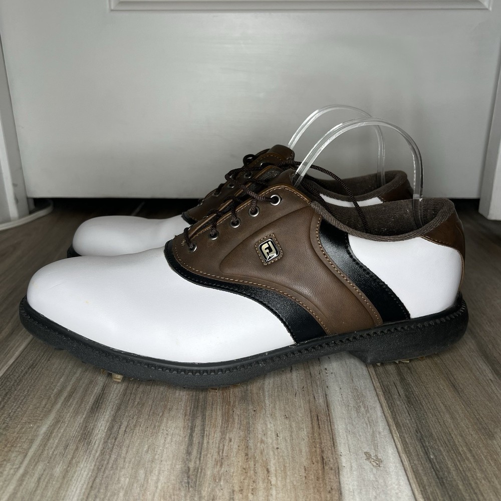 FootJoy FJ Original Golf Shoes White Brown Black Trim Mens Size 10M 45330