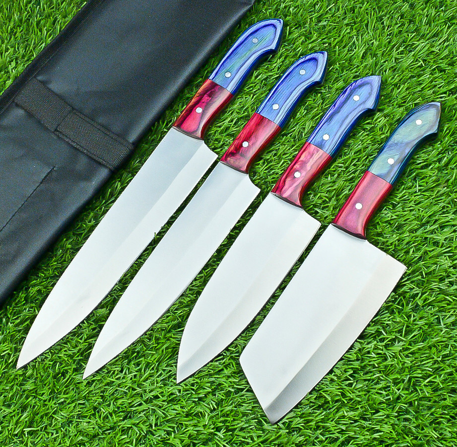 Custom HAND FORGED D2 STEEL BEAUTIFUL 4PC CHEF KNIFE Set Kitchen Knives Set 720