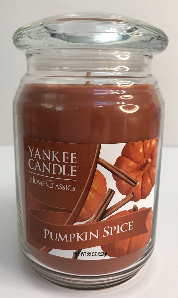 Yankee Pumpkin Spice 22oz Single Wick Candle in Glass Jar Home Classics