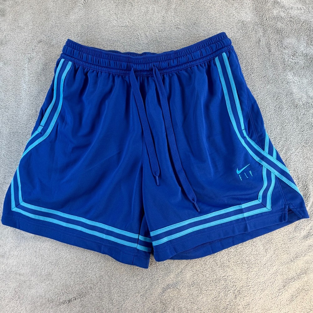 Nike Fly Basketball Shorts Men’s Large Blue Dri-Fit Drawstring Athletic