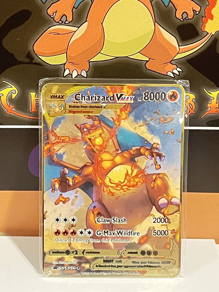 Charizard VMAX !Gold Metal Card Collectible Gift/Display