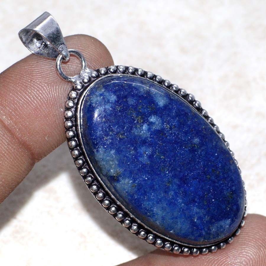 Lapis Lazuli 925 Silver Plated Handmade Limited Edition Pendant Gift Jewelry 2.1 Inch