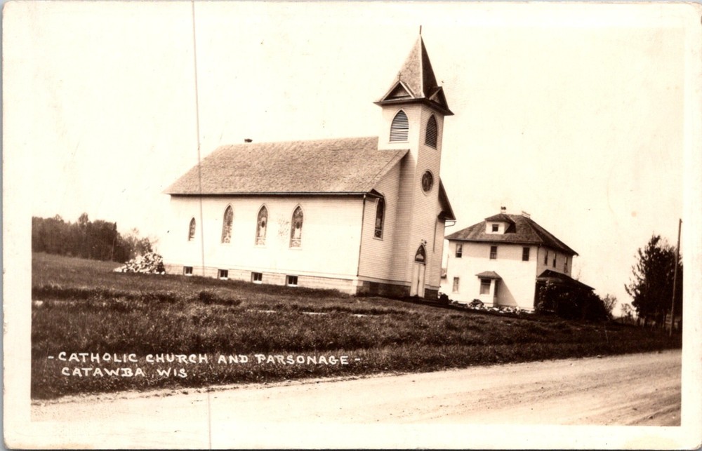 Catawba Wisconsin Catholic Church and Parsonage Religion Parish 1935       23387