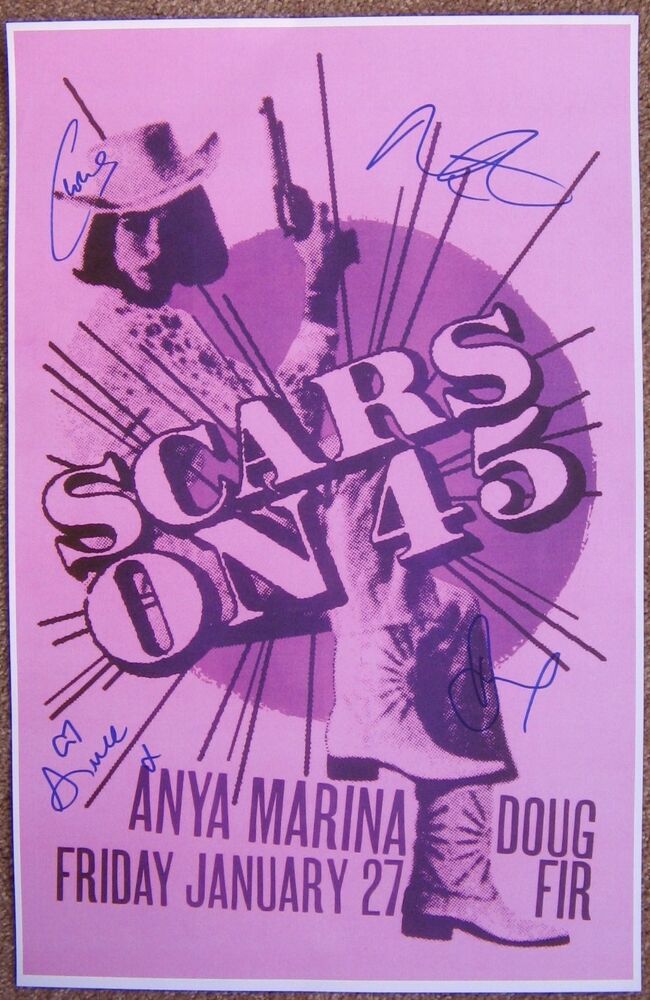 Signed SCARS ON 45 POSTER In-Person w/proof Gig Autograph Concert