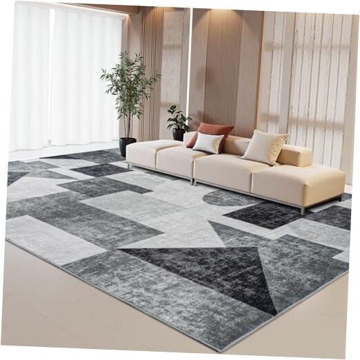 Washable Ombre Low Pile Non-Slip Area Rug for Living Room