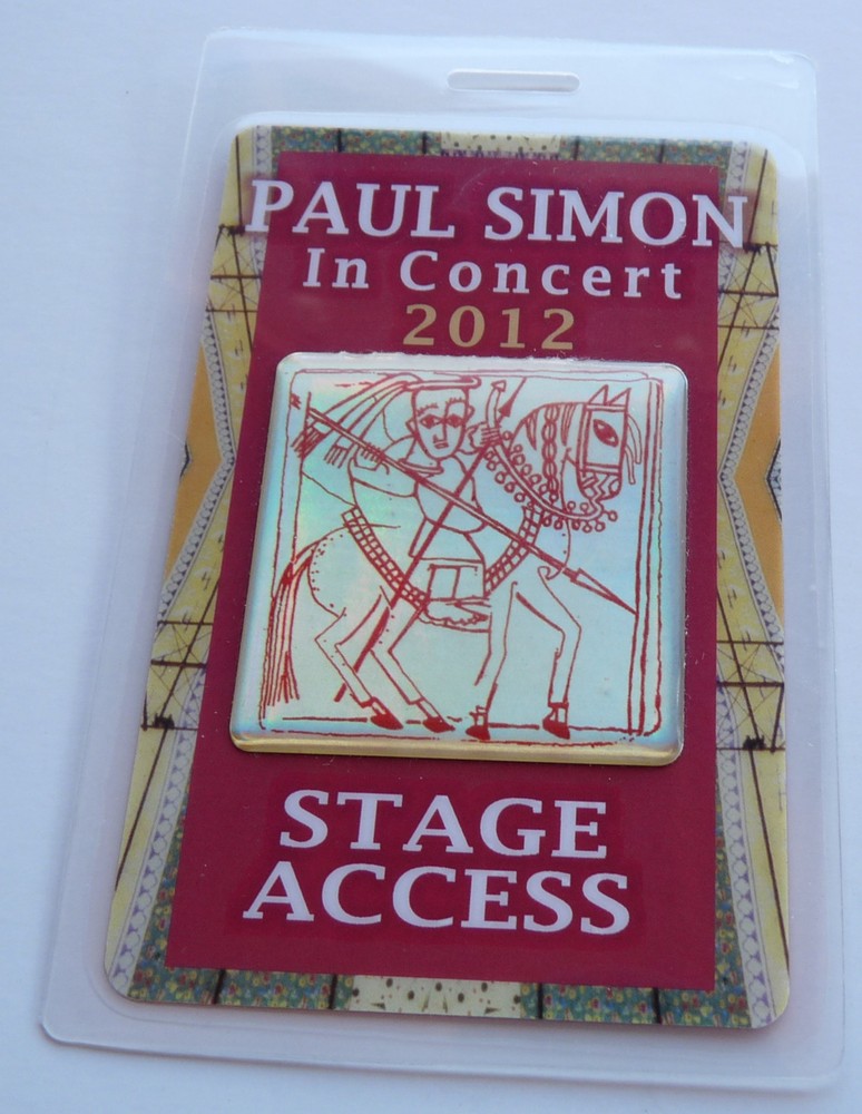 Paul Simon 2012 Concert Tour Stage Access Backstage Pass Laminate D22