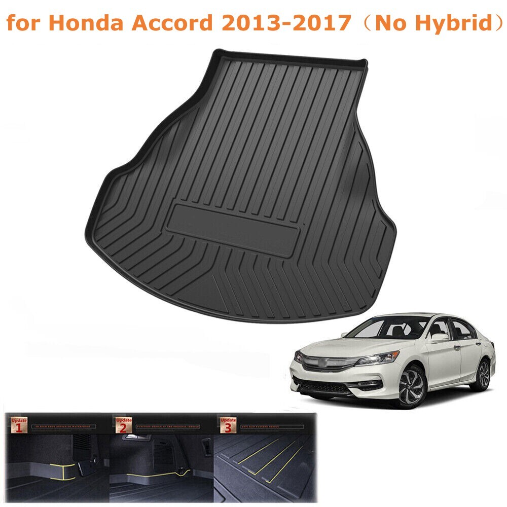 Black Waterproof Cargo Liner Mat for Honda Accord 2013-2017 All Season Fit