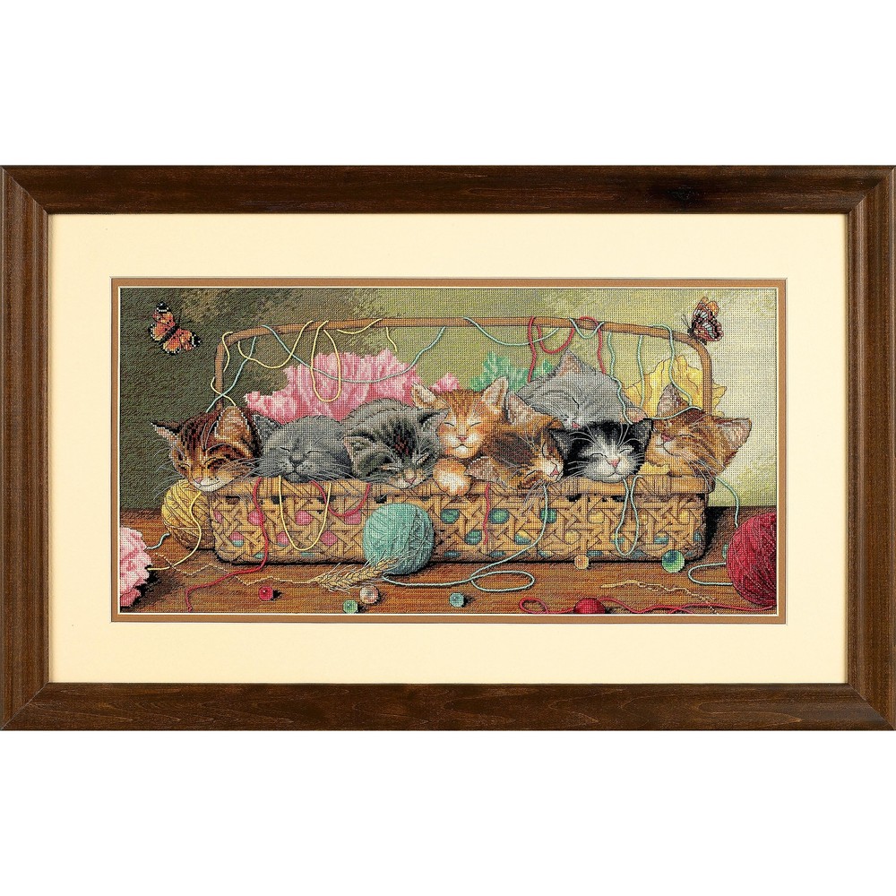 35184 Gold Collection Counted Cross Stitch Kit, Kitty Litter, 18 Count Ivory ...
