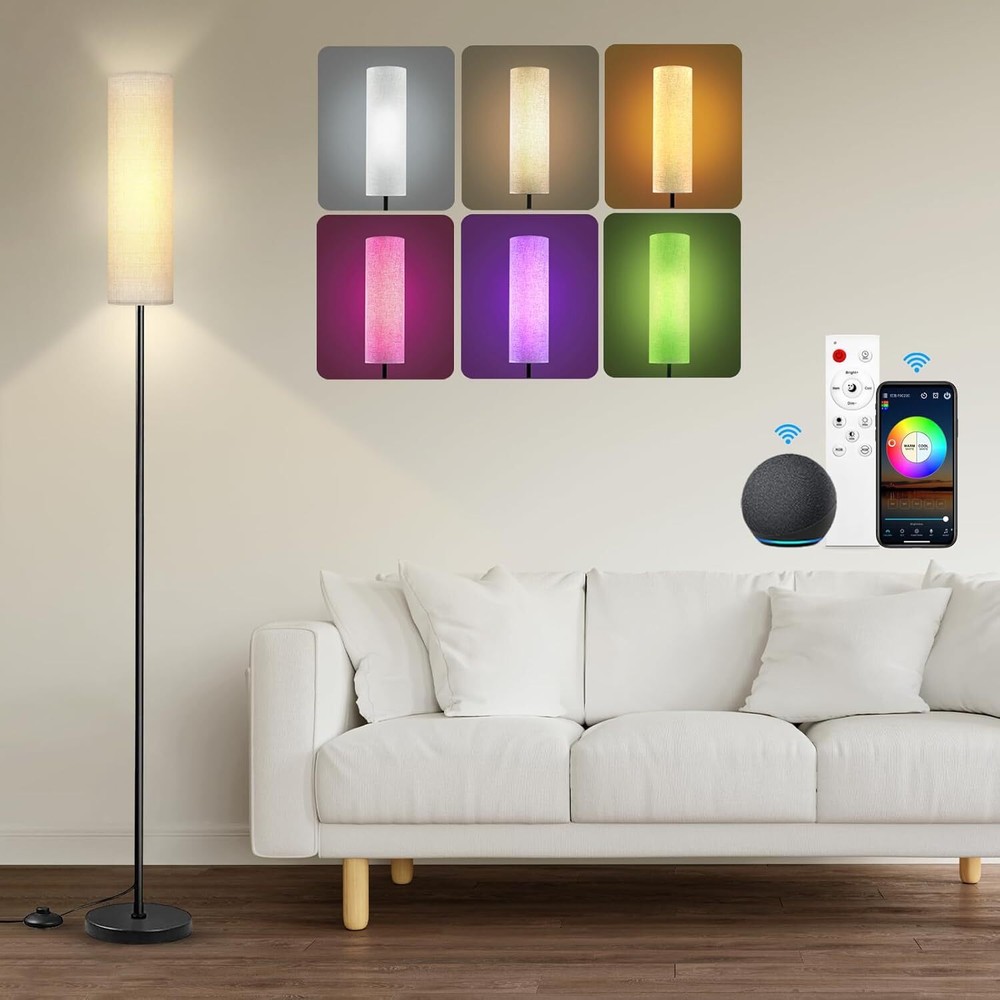 Smart LED Modern Floor Lamp for Living Room Tall Standing Light