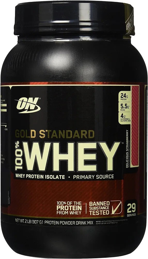 Optimum Nutrition Gold Standard Strawberry Flavor Whey Protein - 2 lb