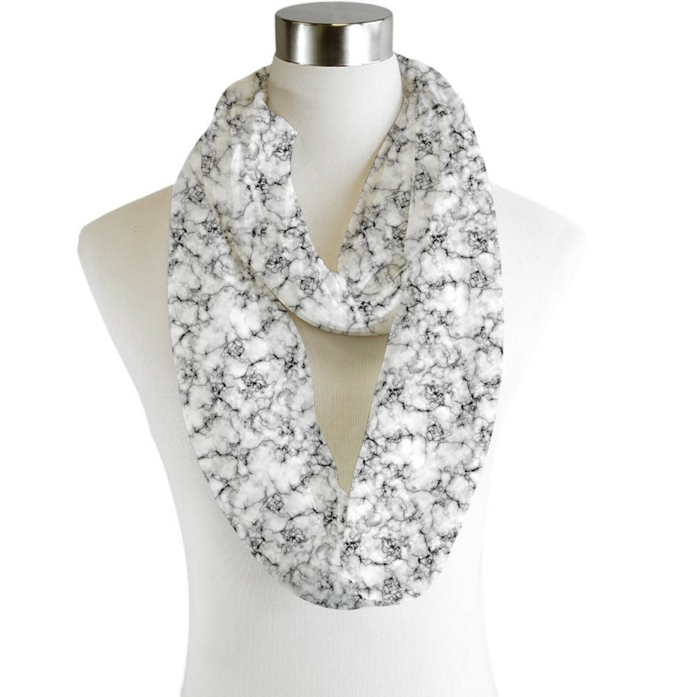 Infinity Chiffon Scarf in Marble Design for Elegant Style