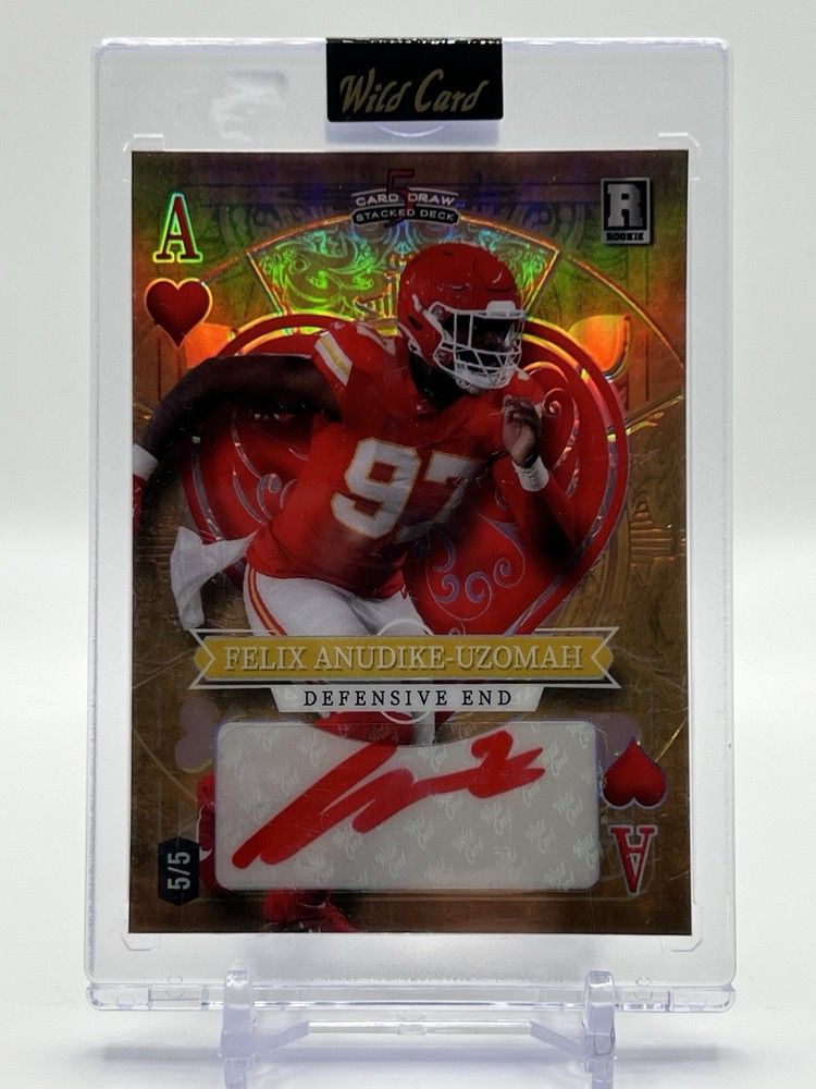 /5 Felix Anudike-Uzomah Red INK RC AUTO 2023 Wild Card 5 Card Draw Stacked Deck