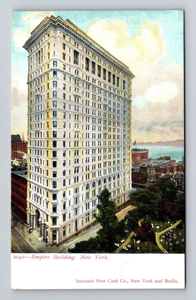 New York City NY, Empire Building, Antique, Vintage Postcard